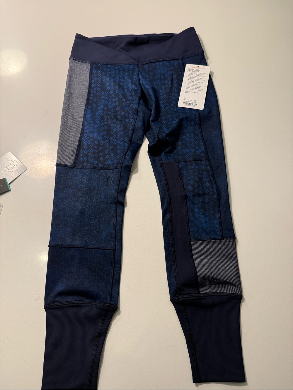 lululemon Y2K *SE Navy Patchwork Sashiko Leggings